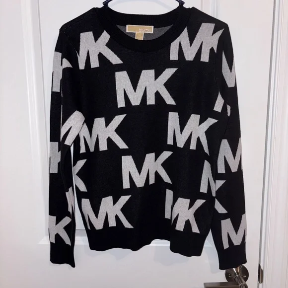 Michael Kors Long Sleeve Monogrammed Sweaters for Women Size Small - Picture 2 of 12